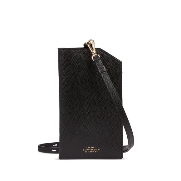 Smythson Handbags - Smythson Folded Phone Case with Strap in black